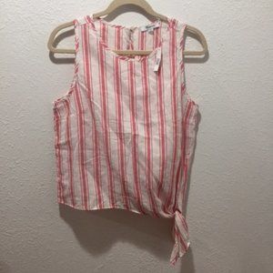 Madewell Striped Tie Front Top Sleeveless NWT